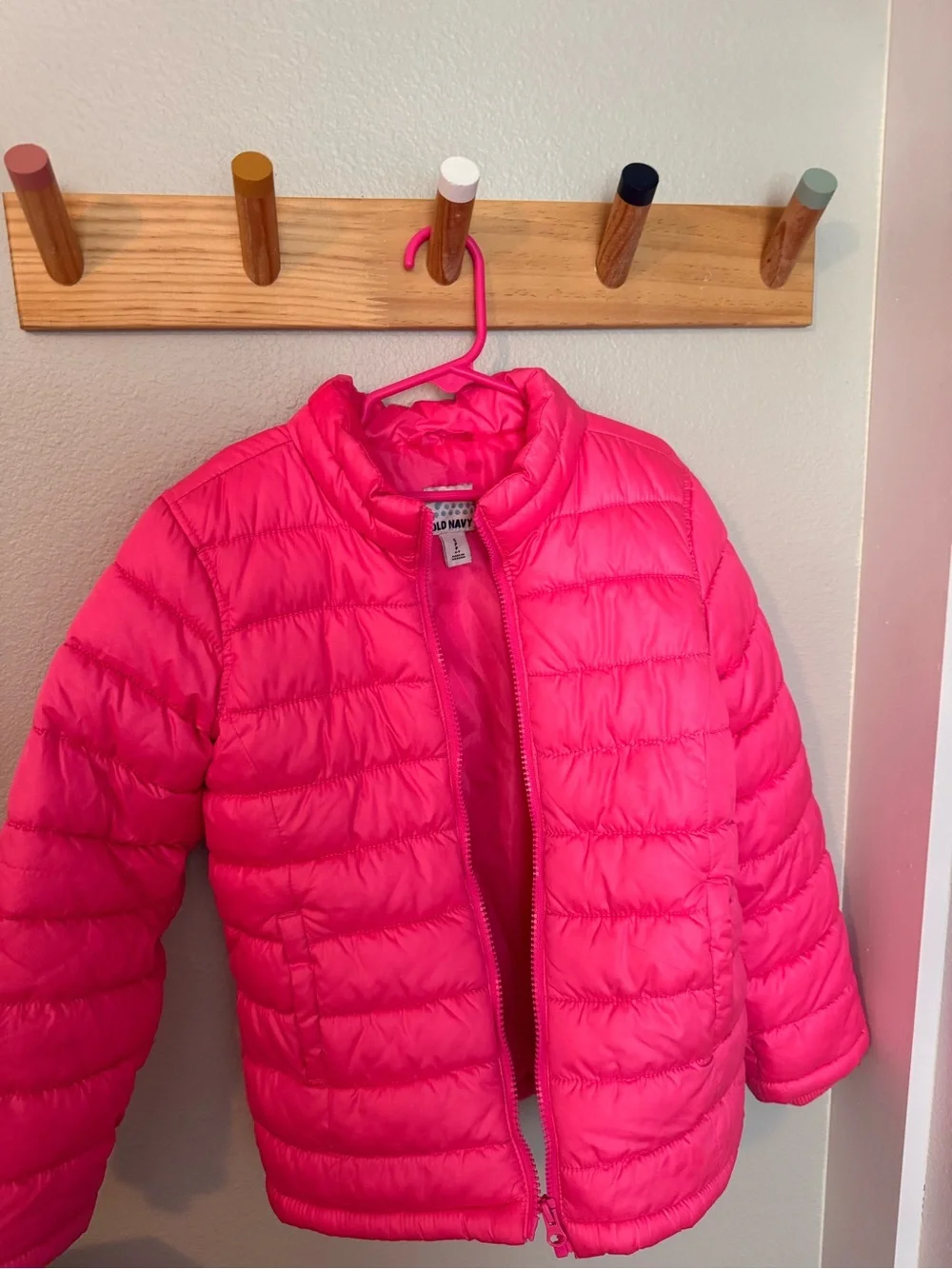 Old Navy Kids Hot Pink Quilted Puffer Jacket